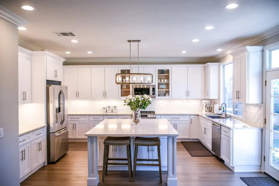 white kitchen LED upgrade residential electrical services led upgrade white kitchen
