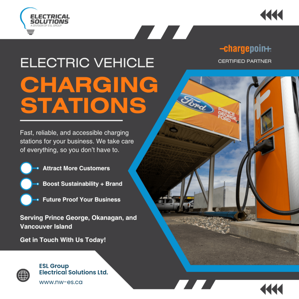 esl group - electrical solutions offers ev charging stations for businesses across bc