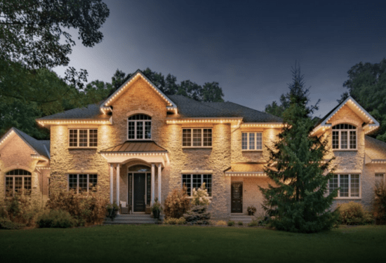 Celebright Home celebright permanent holiday lighting installed on luxury home
