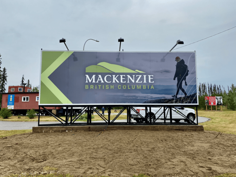 Mackenzie BC city sign mackenzie bc city welcome sign