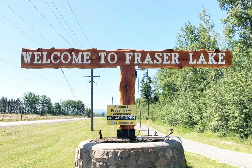 fraser lake city sign fraser lake city welcome sign