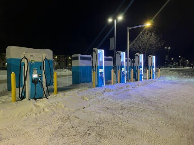 bc hydro ev charging hub in prince george at college of new caledonia